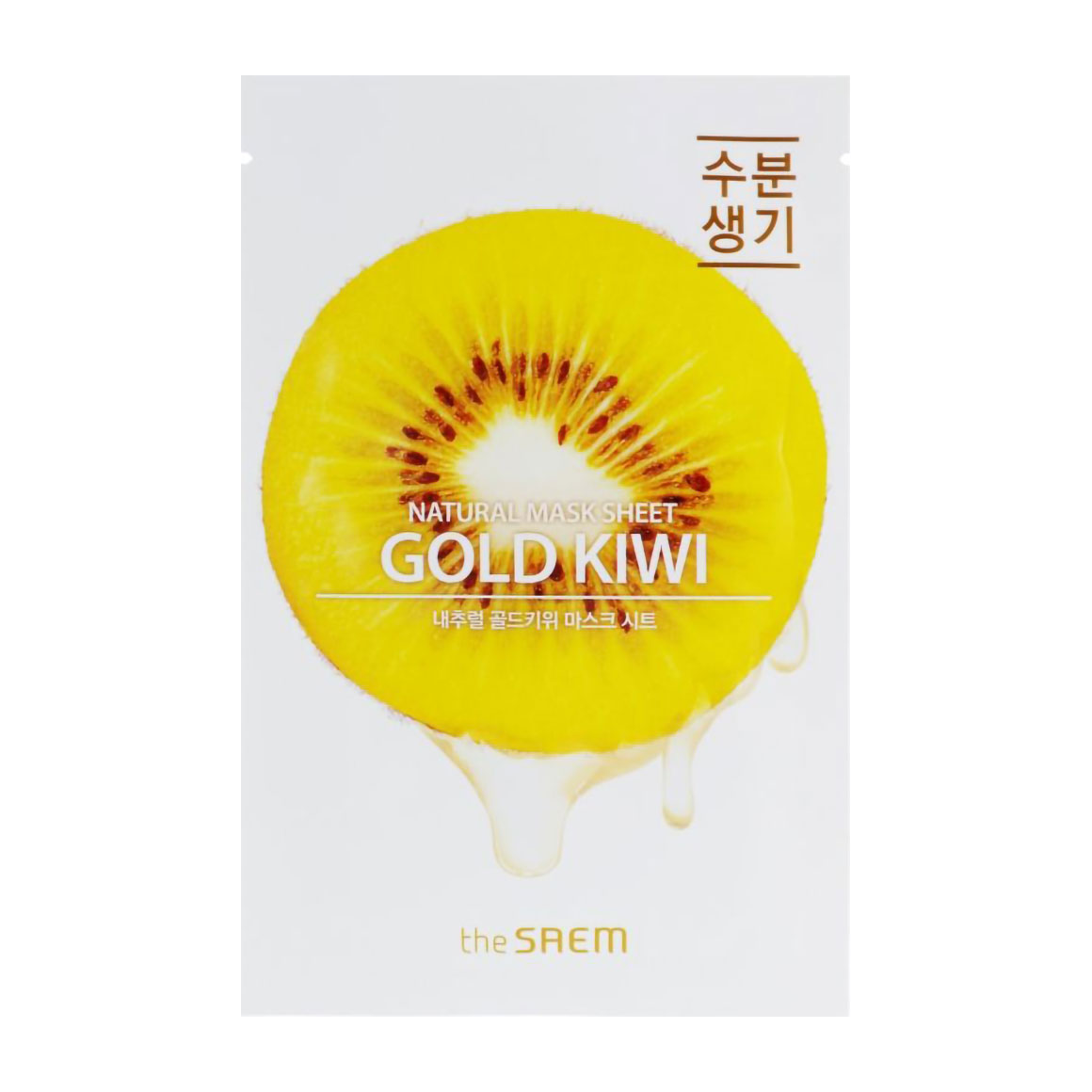 Уцінка! Тканинна маска для обличчя The Saem Gold Kiwi Natural Mask Sheet з екстрактом ківі, 21 мл